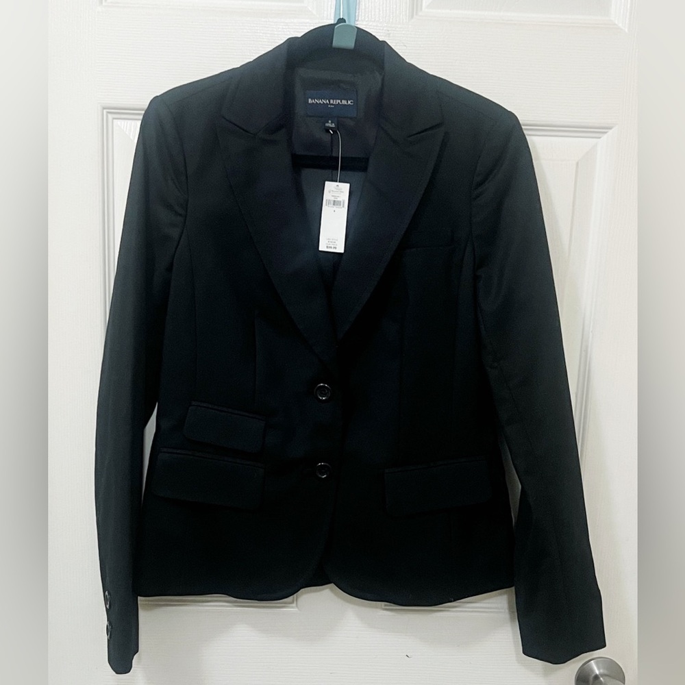 New Banana Republic Sleek Sculpted Blazer Black Women's Size Small - Picture 4 of 6